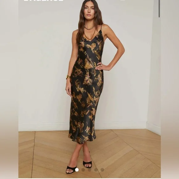satin slip dress midi Velvi - Aspen Midi Dress - Champagne Satin Slip Dress